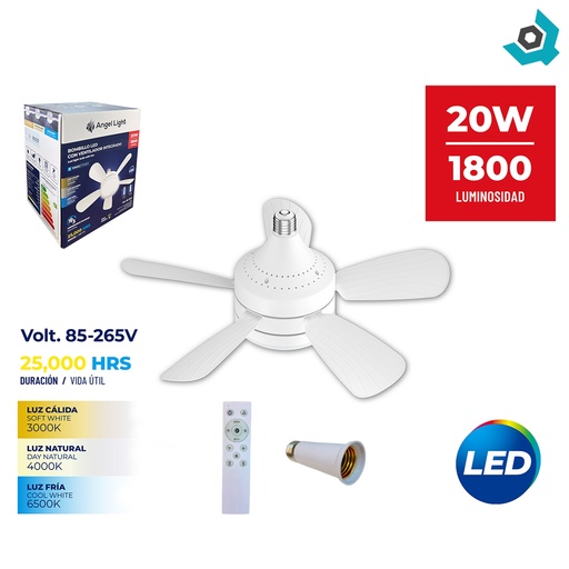 [12957] BOMBILLO LED 20W CON VENTILADOR ANGEL LIGHT