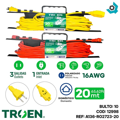 [12998] EXTENSION ELECTRICA 20M TROEN