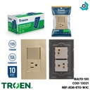 APAGADOR CON TOMA DORADO TROEN