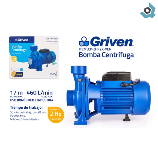 [13038] BOMBA DE AGUA CENTRIFUGA 2HP GRIVEN