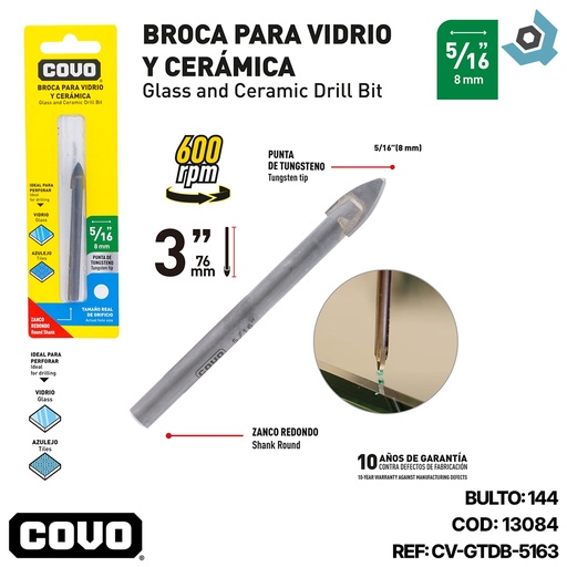 [13084] MECHA PARA VIDRIO 5/16" COVO