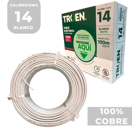 [13037] CABLE ELECTRICO 14 AWG BLANCO 7 HILOS TROEN