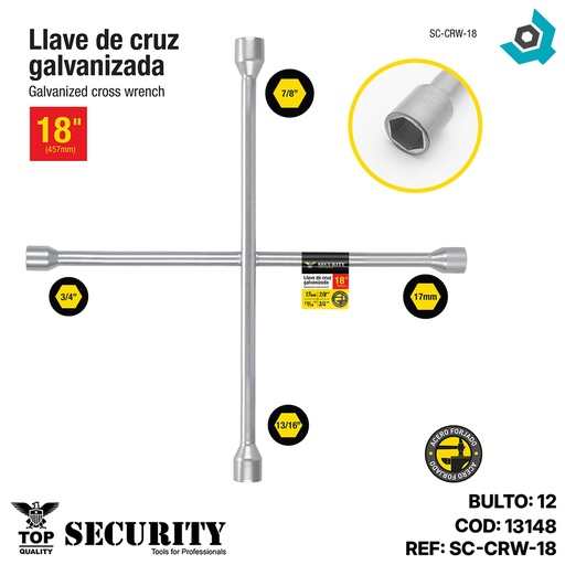 [13148] LLAVE DE CRUZ 18" SECURITY