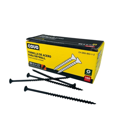 [13150] TORNILLO DRYWALL 8 X 3 1/2" 100 PZA COVO