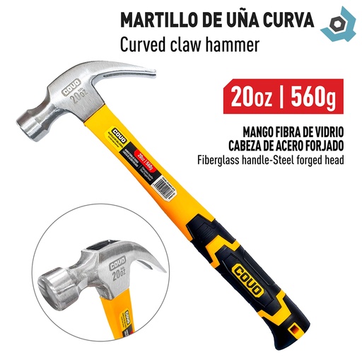[13173] MARTILLO DE UÑA CURVA 20 OZ COVO