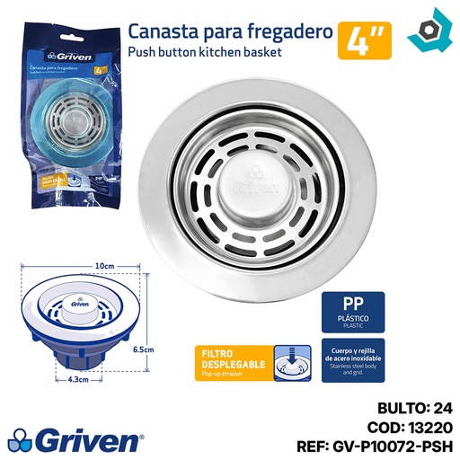 [13220] DESAGUE PARA FREGADERO 4" GRIVEN