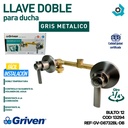 LLAVE DOBLE PARA DUCHA GRIS METÁLICO GRIVEN GUN METAL
