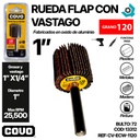 RUEDA FLAP 1" CON VASTAGO GRANO 120 COVO