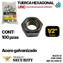 TUERCA HEXAGONAL 1/2" 50 PZAS SECURITY