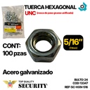 TUERCA HEXAGONAL 5/16" 100 PZAS SECURITY