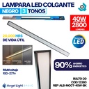 LAMPARA LED COLGANTE 3 TONOS 40W NEGRA ANGEL LIGHT BASIC