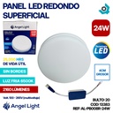 LAMPARA PANEL LED REDONDO SUPERFICIAL LUZ FRIA 24W ANGEL LIGHT