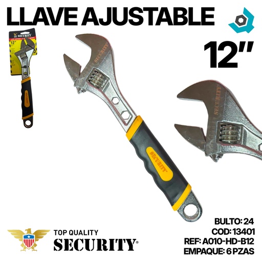 [13401] LLAVE AJUSTABLE 12" SECURITY