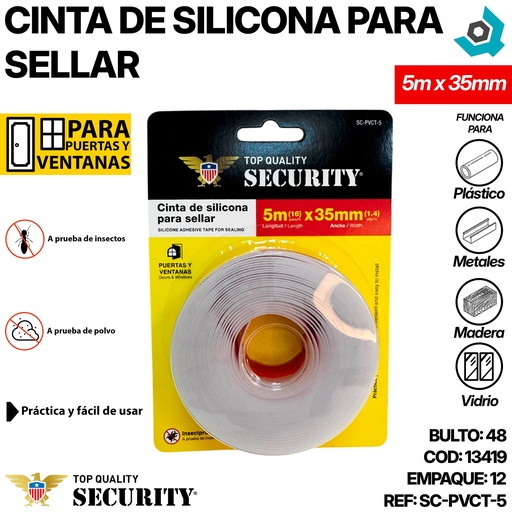 [13419] CINTA 5M X35MM DE SILICONA PARA SELLAR SECURITY