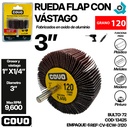 RUEDA FLAP 3" CON VASTAGO GRANO 120 COVO