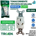 TOMACORRIENTE 125 - 250V TIPO PATA DE GALLINA (CONTACTO) TROEN