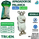 APAGADOR DE PALANCA DOBLE BLANCO TROEN