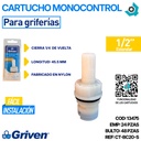 CARTUCHO MONOCONTROL 1/2" PARA GRIFERIAS GRIVEN