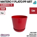 MATERO Y PLATO PP ART CIL LISO D-15 ROJO DP