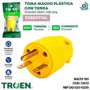ENCHUFE MACHO PLASTICO CON TIERRA 250V 15A TROEN