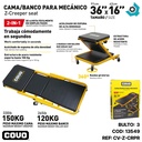 CAMA BANCO PARA MECANICO 2 EN 1 COVO