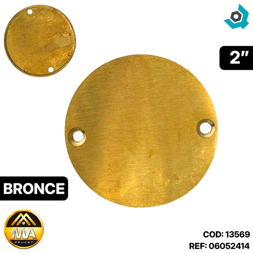 [13569] TAPA CIEGA PARA REJILLA DESAGUE DE PISO 2" BRONCE METALES ALEADOS