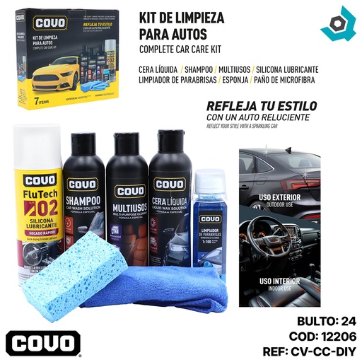 [12206] KIT DE LIMPIEZA PARA AUTOS COVO