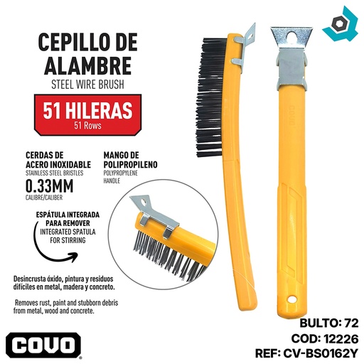 [12226] CEPILLO DE ALAMBRE CON ESPÁTULA INTEGRADA