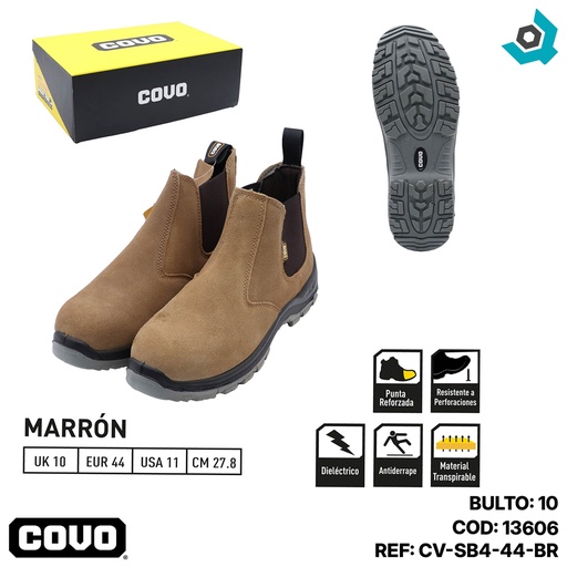 [13606] BOTAS DE SEGURIDAD MARRONES TALLA 44 COVO