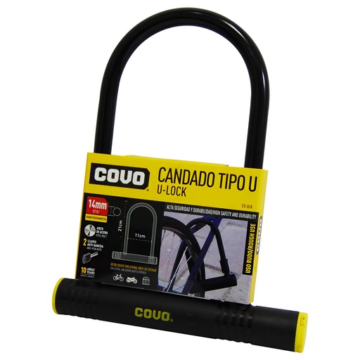 [10016] CANDADO PARA BICICLETA 21CM X 11CM COVO