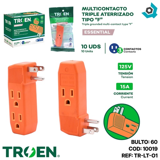 [10019] MULTITOMA TRIPLE TIPO F NARANJA TOREN