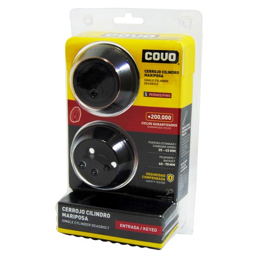 [10033] CERROJO CILINDRO MARIPOSA 45MM NEGRO MATE COVO