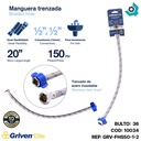 MANGUERA FLEXIBLE 1/2" X 1/2" PARA PLOMERIA GRIVEN ELITE