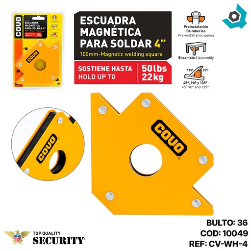 [10049] ESCUADRA MAGNETICA 4" MULTIUSO COVO