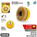 DISCO CEPILLO DE COPA DE ALAMBRE ONDULADO MULTIROSCA 4" X 5/8"-11 Y M14 COVO