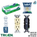 TOMACORRIENTE DOBLE POLARIZADO CON TIERRA BEIGE TROEN