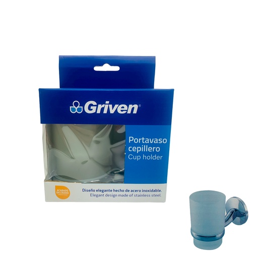 [10382] SOPORTE PARA CEPILLOS DE DIENTE CROMADO GRIVEN