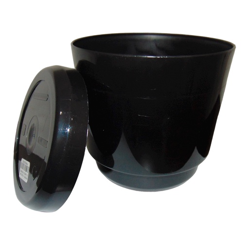 [10464] MATERO Y PLATO PP ART CIL LISO D-15 NEGRO