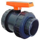 VALVULA BOLA DOBLE UNION UNIVERSAL PVC PRES 4" TUBRICA