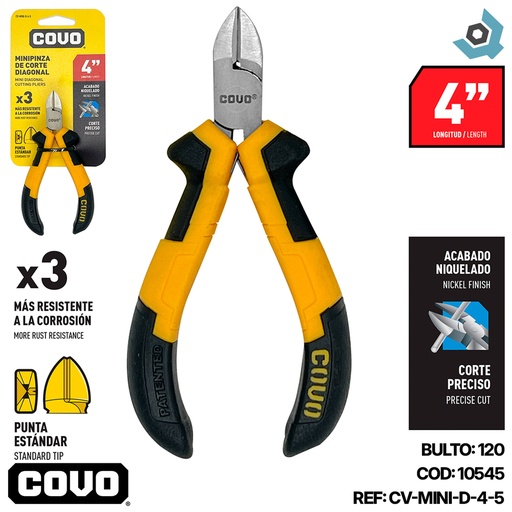 [10545] MINI PINZA DE CORTE DIAGONAL COVO