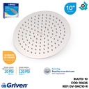 REGADERA PARA DUCHA TIPO LLUVIA REDONDA 10" CROMADA GRIVEN
