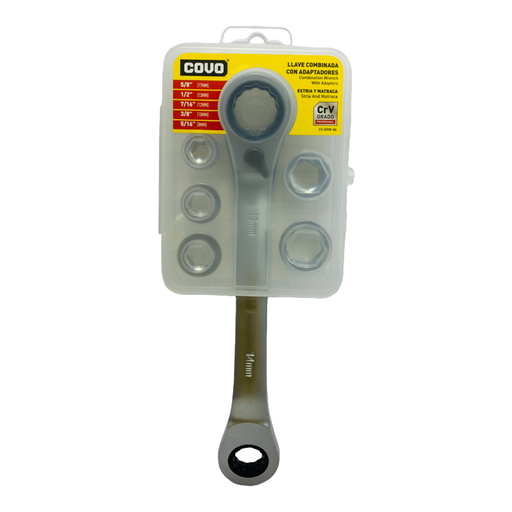 [10749] LLAVE COMBINADA CON ADAPTADORES PROFESIONAL COVO