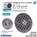 DESAGUE DE PISO 2" GRIS METALICO GRIVEN GUN METAL