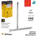 CLAVO DE ACERO PARA CONCRETO 2.5" SECURITY