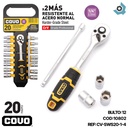 JUEGO DE DADOS CON RACHET 1/4" 20 PZA COVO
