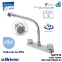 GRIFERIA PARA FREGADERO DOBLE MANIJA CUELLO TIPO COBRA GRIVEN BASIC