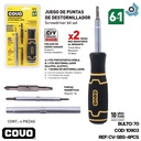 JUEGO DE PUNTAS DE DESTORNILLADOR 6 EN 1 DE 4 PIEZAS COVO