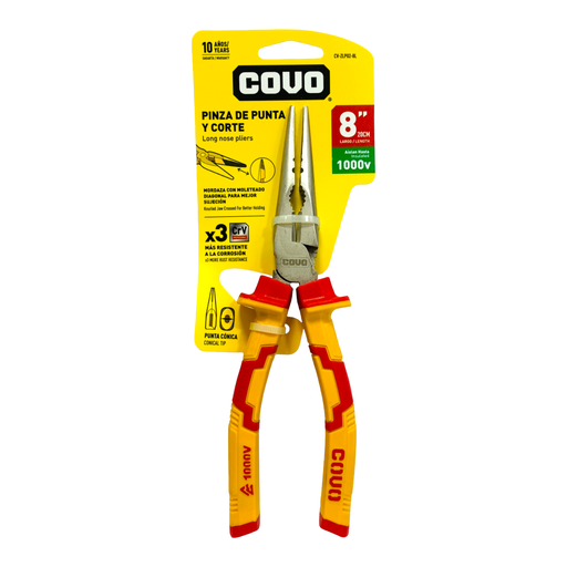 [10907] PINZA DE PUNTA LARGA Y CORTE 8" COVO