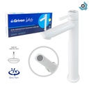 GRIFERIA PARA LAVAMANOS MONOMANDO CUELLO ALTO DELGADO BLANCO GRIVEN