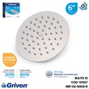 REGADERA PARA DUCHA TIPO LLUVIA REDONDA 6" CROMADA GRIVEN